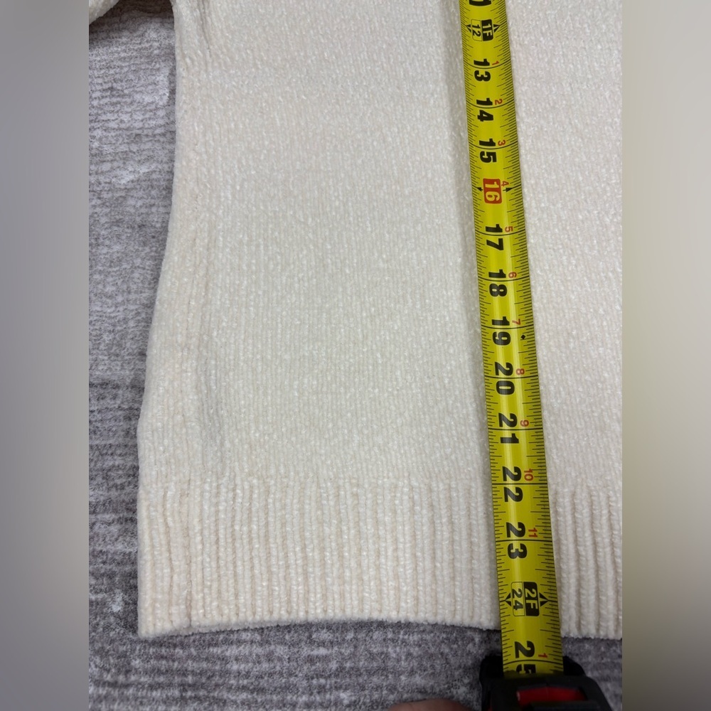 Tommy Bahama Women's Sweater Cream Chenille Knit Top Boat Neck Boxy Cozy Sz L - Picture 5 of 8